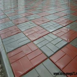 Тротуарная плитка 8 кирпичей 300×300×30, коричневая