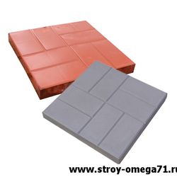 Тротуарная плитка 8 кирпичей 300×300×30, коричневая