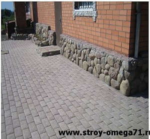 Тротуарная плитка Английский булыжник, серый