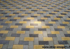 Тротуарная плитка Брусчатка, 200x100x60, жёлтая